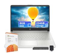 HP Stream 14" HD Lightweight Laptop, Intel Celeron N4120, 8GB RAM, 224GB Storage(64GB eMMC + 160GB Docking Station), Intel UHD Graphics, HD Webcam, 1 Year Office 365, WiFi, Bluetooth, Win 11s, Silver
