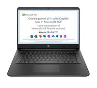 HP Stream 14" Laptop, Intel N4120 Processor, 4 GB RAM, 64 GB eMMC, Intel UHD Graphics, HD Display, Dual Speakers, Microsoft 365 Personal 12 month included, Win 11, Jet Black, 14s-dq0000sa