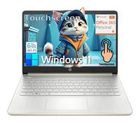 HP Touchscreen Laptop Computer for College Student Home Study, 1-Year Office 365, 16GB RAM, 512GB PCIe SSD, Intel Processor, 14 inch Display, WiFi 6, Bluetooth, Type-C, Windows 11 S, Pale Gold