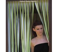 HP UK Ltd Tube Type Door Curtain, Bug Curtain, Fly Screen -'LIME GREEN & WHITE' - 80cm wide x 200cm drop - complete with screw hooks for wooden frames