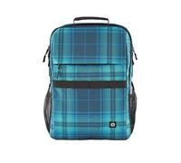 HP Laptop Backpack Tartan Campus XL Plaid Blue Padded For 13 14 15.6