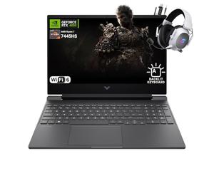 HP Victus 15.6" FHD 144Hz Gaming Laptop - AMD Ryzen 7 7445HS, 32GB RAM, NVIDIA RTX 4050 GPU, 2TB SSD, Backlit Keyboard, Wi-Fi 6E, Bundle with Mytrix Accessories, Mica Silver, Windows 11