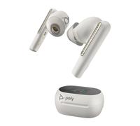 Poly Voyager Free 60+ UC USB-A earbuds with touchscreen charging case, white