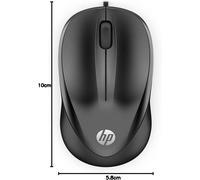 HP Wired Mouse 1000 | USB Type-A | Multi-Surface Technology | 1200 DPI Optical S