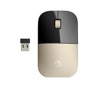 HP Z3700 Gold 2.4 GHz USB Slim Wireless Mouse with Blue LED 1200 DPI Optical Sensor, Up to 16 Months Battery Life
