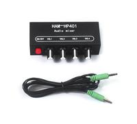 HP204 Stereo Headphones Amplifier Mixer 4 Channel Input 1 Output for Live Stage Auditory Mixing for Stage and Studio Music Production Mixer