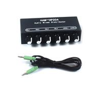 HP204 Stereo Mixer Auditory Distributor with 2 Channel Input 4 Output for Earphones External Amplifiers Music Production
