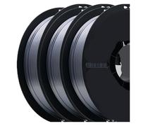 HP3DF 3 Rolls (3kgs) Silk 3D Printer Filament, 1.75mm +/- 0.02mm, Smooth Silky Shiny Surface, Fit for FDM Printers(3 Rolls Silver)
