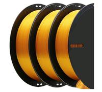 HP3DF 3 Rolls (3kgs) Silk 3D Printer Filament, 1.75mm +/- 0.02mm, Smooth Silky Shiny Surface, Fit for FDM Printers(3 Rolls Gold)