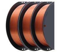 HP3DF 3 Rolls (3kgs) Silk 3D Printer Filament, 1.75mm +/- 0.02mm, Smooth Silky Shiny Surface, Fit for FDM Printers(3 Rolls Copper)