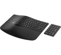 HP960 Ergonomic Wireless Keyboard with Separate Number Pad - Split Layout Design, Bluetooth & USB Connectivity, Rechargeable, Compatible with HP, Windows & Mac