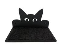 HPANDS Cat Double Wall-Mounted Shelf, Indoor Cat Furniture, 9mm MDF Construction, Wall Mount Design, Natural Wood or Hand-Painted Finish (Black)