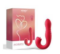 Honey Play Box Joi Thrust 2 - App-controlled thrusting tongue vibrator (red)