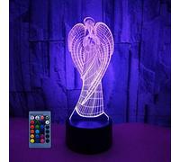 HPBN8 Ltd 3D Angel Night Light Lamp 7/16 Color Change LED Lamp USB Powered Remote Control Decor Valentines Birthday Room Decoration