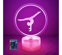 HPBN8 Ltd 3D Artistic Gymnastics Night Light Lamp 7/16 Color Change LED Lamp USB Powered Remote Control Decorations Valentines Birthday Room Decoration