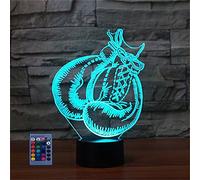 HPBN8 Ltd 3D Boxing Glove Night Light USB Powered Remote Control Touch Switch Decor Table Optical Illusion Lamps 7/16 Color Changing LED Table Lamp Xmas Home Love Brithday Room Decoration