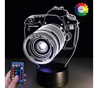 HPBN8 Ltd 3D Camera Night Light USB Powered Remote Control Decor Table Desk Optical Illusion Lamp 7/16 Color Changing Lights LED Table Lamp Xmas Home Love Brithday Children Kids Decor Toy Gift