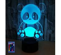 HPBN8 Ltd 3D Panda Night Light USB Powered Remote Control Touch Switch Decor Table Desk Lamp 7/16 Color Changing Lights LED Table Lamp Xmas Home Love Brithday Children Kids Decor Toy Gift