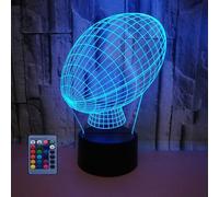 HPBN8 Ltd 3D Rugby Night Light Lamp 7/16 Color Change LED Lamp USB Powered Remote Control Touch Switch Decor Decorations Valentines Birthday Room Decoration