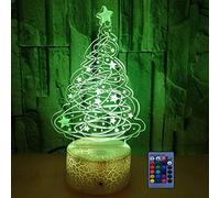 HPBN8 Ltd Creative 3D Christmas Tree Night Light USB Power Remote Control Decor Table Desk Lamps 7/16 Color Changing Lights LED Table Lamp Xmas Home Love Brithday Children Kids Decor Gift