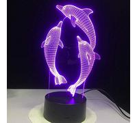 HPBN8 Ltd Creative 3D Dolphin Night Light USB Powered Touch Switch Decor Table Desk Lamps 7 Color Changing Lights LED Table Lamp Xmas Home Love Brithday Children Kids Decor Gift