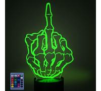 HPBN8 Ltd Creative 3D Middle Finger Night Light USB Powered Remote Control Decor Table Desk Lamp 7/16 Color Changing Lights 3D LED Table Lamp Xmas Home Love Brithday Children Kids Decor Toy Gift