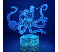 HPBN8 Ltd Creative 3D Octopus Night Light USB Powered Touch Switch Decor Table Desk Lamps 7 Color Changing Lights LED Table Lamp Xmas Home Love Brithday Children Kids Decor Gift