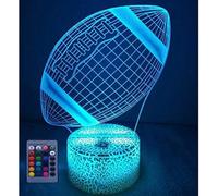 HPBN8 Ltd Creative 3D Rugby Night Light USB Power Remote Control Touch Switch Decor Table Optical Illusion Lamps 7/16 Color Changing LED Table Lamp Xmas Home Love Brithday Room Decoration