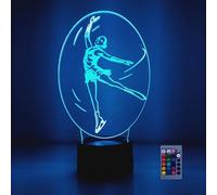 HPBN8 Ltd Creative Women's Figure Skating 3D Night Light Remote Control Touch Switch 7/16 Colors Changing USB Powered LED Decor 3D Lamp Children Kids Toy Christmas Xmas Brithday Gift