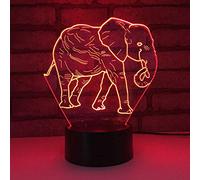 HPBN8 Ltd Optical Illusion 3D Elephant Night Light USB Powered Touch Switch Decor Table Desk Lamps 7 Color Changing Lights LED Table Lamp Xmas Home Love Brithday Children Kids Decor Toy Gift