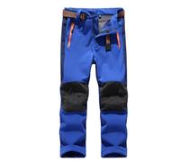 Hpbygstae Waterproof Thermal Trousers for Boys and Girls, Snow Trousers, Winter Outdoor Trousers, Hiking Trousers, Children's Softshell Ski Trousers, #21-Dark Dark Blue, 120-130