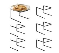 HPC DECOR Set of 6 Black Metal Wire Pizza Pan Riser Stands- U Shape Pizza Tray Riser Rack - Tabletop Display Racks for Food Platter Tray- Metal Display Stands for Home, Restaurant and Party