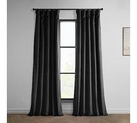 HPD Drapes Heritage Velvet Plush Curtains 108 Drop Blackout Curtains Bedroom Living Room 50 x 108 Inch 1 Panel Black