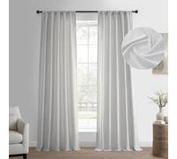 HPD Half Price Drapes Basic Faux Linen Curtains - 84 Inch Long Pair - 2 Panels - 50W x 84L - Natural Linen Curtain for Living Room, Bedroom, Dinning Room, Modern Farmhouse Drapes, Off White