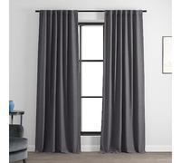 HPD Half Price Drapes Bellino Room Darkening Curtains 120 Inches Long Curtains for Bedroom & Living Room (1 Panel), 50W x 120L, Armour Grey