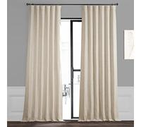HPD Half Price Drapes Bellino Room Darkening Curtains 84 Inches Long Curtains for Bedroom & Living Room (1 Panel), 50W x 84L, Oat Cream