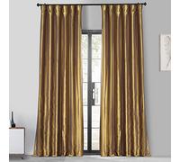 HPD Half Price Drapes Blackout Curtains for Bedroom & Living Room - Faux Silk Taffeta Blackout Curtain 50 X 96 (1 Panel), PTCH-BO404-96, Golden Spice