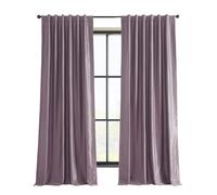 HPD Half Price Drapes Blackout Vintage Textured Faux Dupioni Curtain (1 Panel), Polyester Blend, Smokey Plum, 50 X 96