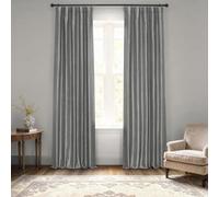 HPD Half Price Drapes Blackout Vintage Textured Faux Dupioni Curtain (1 Panel), Polyester & Polyester Blend, Storm Grey, 50 X 96