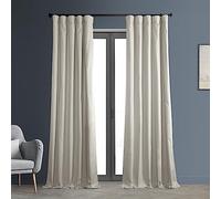 HPD Half Price Drapes Cotton True Blackout 96 inches Long Solid Thermal Insulated Window Treatment Curtain 50 X 96 (1 Panel), Light Greige, 50" W x 96" L (Pack of 1)