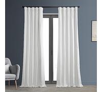HPD Half Price Drapes Cotton True Blackout Curtains 120 inches Long Solid Thermal Insulated Window Treatment Curtain 50 X 120 (1 Panel), PRCT-BO09B-120, Whisper White