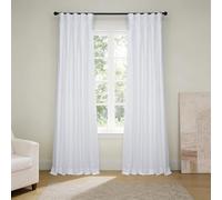 HPD Half Price Drapes Cotton True Blackout Curtains 96 inches Long Solid Thermal Insulated Window Treatment Curtain 50 X 96 (1 Panel), PRCT-BO09B-96, Whisper White, 50W x 96L