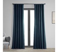 HPD Half Price Drapes Cotton True Blackout Curtains 96 inches long Solid Thermal Insulated Window Treatment Curtain 50 X 96 (1 Panel), PRCT-BO08B-96, Polo Navy