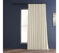 HPD Half Price Drapes Extra Wide Faux Silk Blackout Curtains 84 Inches Long for Bedroom & Living Room Vintage Textured Blackout Curtain (1 Panel), 100W x 84L, Off White