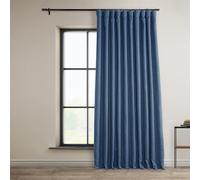 HPD Half Price Drapes Extra Wide Linen Room Darkening Curtain (1 Panel) 100 X 84, BOCH-LN18512-84-DW, Denim