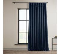 HPD Half Price Drapes Extra Wide Linen Room Darkening Curtain (1 Panel) 100 X 84, BOCH-LN1853-84-DW, Indigo