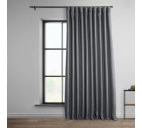 HPD Half Price Drapes Extra Wide Linen Room Darkening Curtain (1 Panel) 100 X 84, BOCH-LN1854-84-DW, Dark Gravel