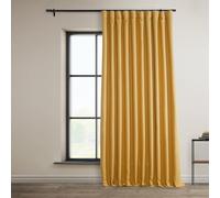 HPD Half Price Drapes Faux Darkening Curtains-84 Inches Long Extra Wide Luxury Curtains for Bedroom & Living Room (1 Panel), 100W X 84L, Dandelion Gold, Linen, 100" W x 84" L (Pack of 1)
