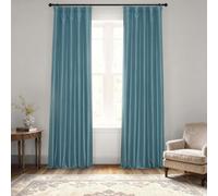 HPD Half Price Drapes Faux Dupioni Silk Curtain Vintage Textured for Room Decor 50 X 108 (1 Panel), PDCH-KBS33-108, Nassau Blue