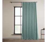 HPD Half Price Drapes Faux Linen Textured Room Darkening Curtains for Bedroom 84 Inches Long (1 Panel), 100W X 84L Extra Wide Curtains for Living Room Home Decor, Sea Thistle